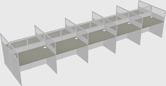 Shared rectangular cubicle