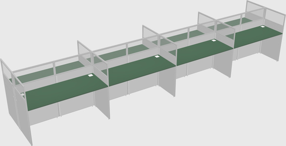 Shared rectangular cubicle