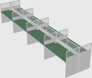 Shared rectangular cubicle