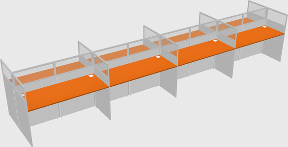 Shared rectangular cubicle