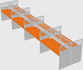Shared rectangular cubicle