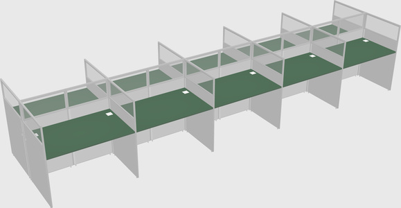 Shared rectangular cubicle