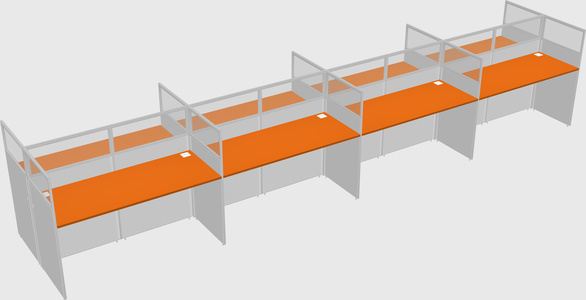 Shared rectangular cubicle