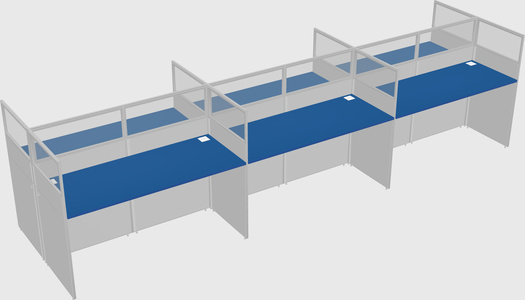 Shared rectangular cubicle