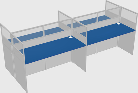 Shared rectangular cubicle