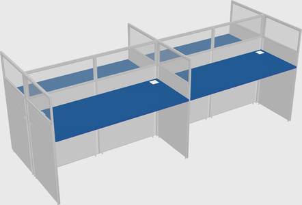 Shared rectangular cubicle
