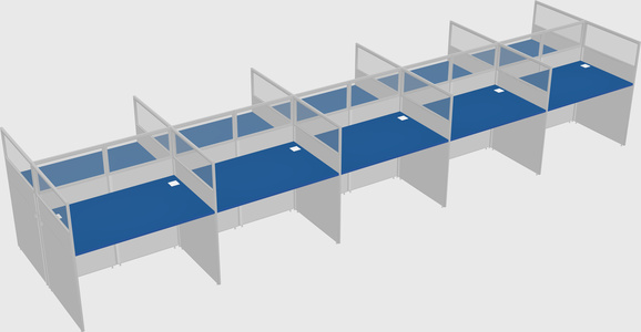 Shared rectangular cubicle
