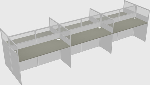 Shared rectangular cubicle