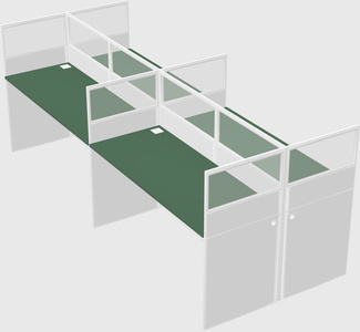 Shared rectangular cubicle