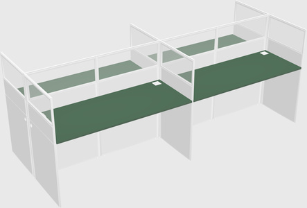 Shared rectangular cubicle