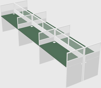 Shared rectangular cubicle
