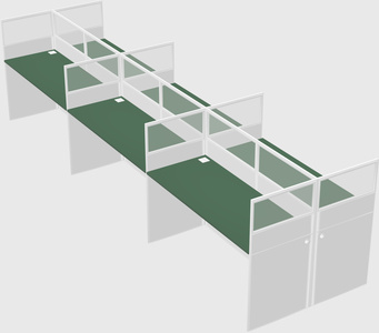 Shared rectangular cubicle