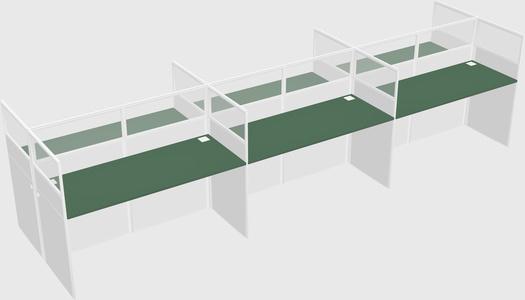 Shared rectangular cubicle