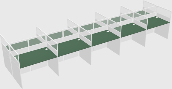 Shared rectangular cubicle