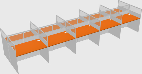 Shared rectangular cubicle