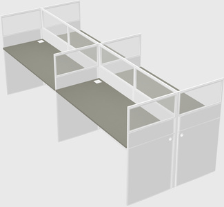 Shared rectangular cubicle
