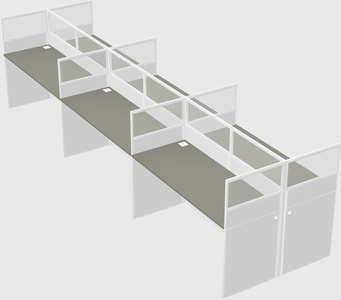 Shared rectangular cubicle