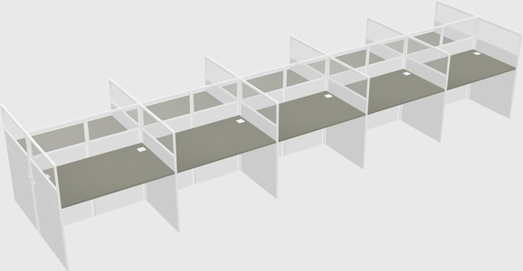 Shared rectangular cubicle