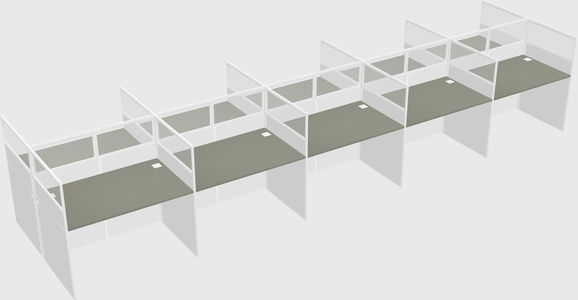 Shared rectangular cubicle