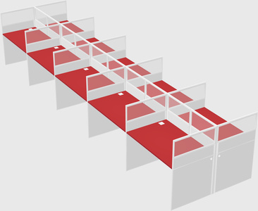 Shared rectangular cubicle