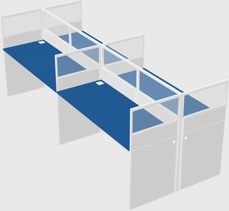 Shared rectangular cubicle