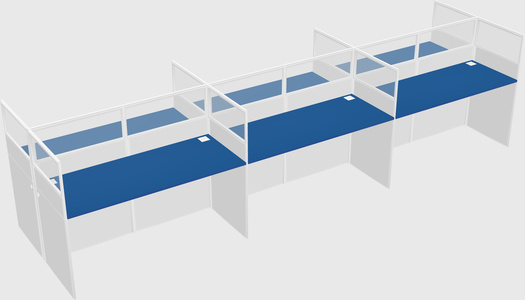 Shared rectangular cubicle