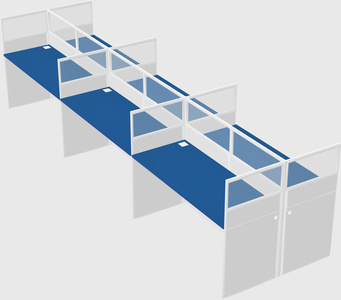 Shared rectangular cubicle