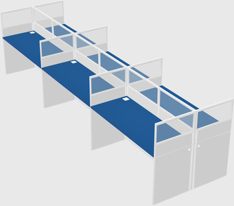Shared rectangular cubicle