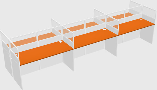 Shared rectangular cubicle