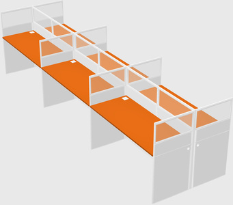 Shared rectangular cubicle