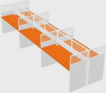 Shared rectangular cubicle