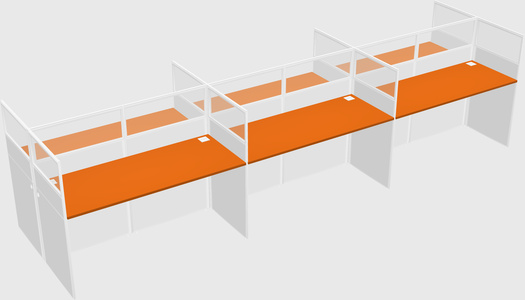 Shared rectangular cubicle