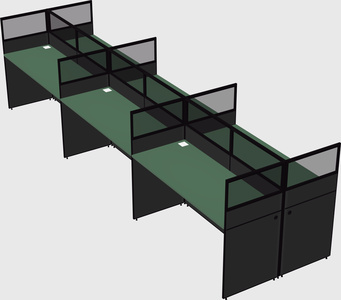 Shared rectangular cubicle