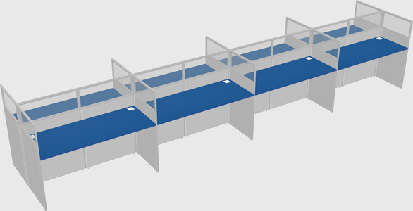 Shared rectangular cubicle