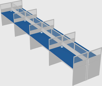 Shared rectangular cubicle
