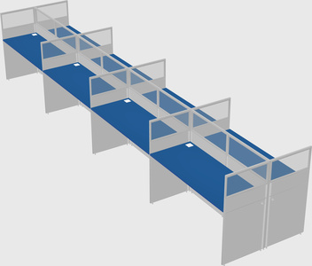 Shared rectangular cubicle