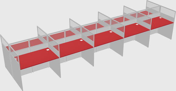 Shared rectangular cubicle
