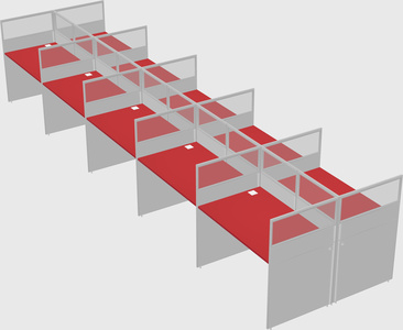 Shared rectangular cubicle