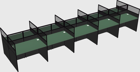 Shared rectangular cubicle