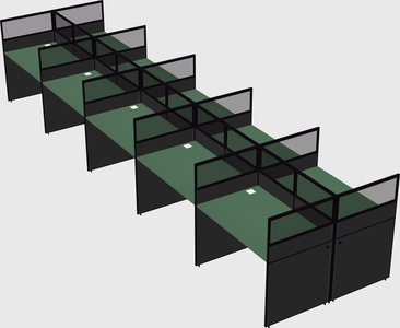 Shared rectangular cubicle