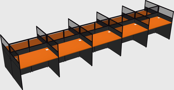 Shared rectangular cubicle