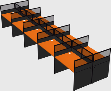 Shared rectangular cubicle