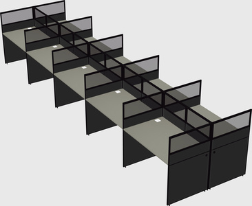 Shared rectangular cubicle