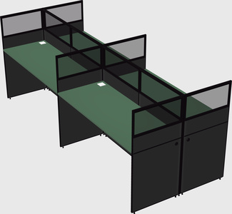 Shared rectangular cubicle