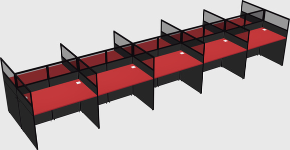 Shared rectangular cubicle