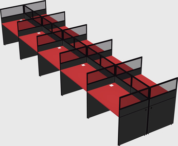 Shared rectangular cubicle