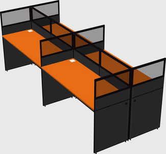 Shared rectangular cubicle