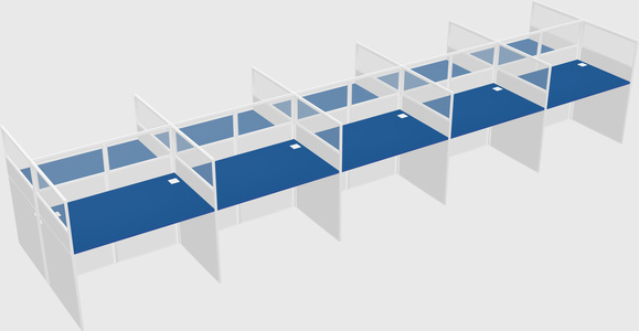 Shared rectangular cubicle