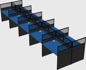 Shared rectangular cubicle
