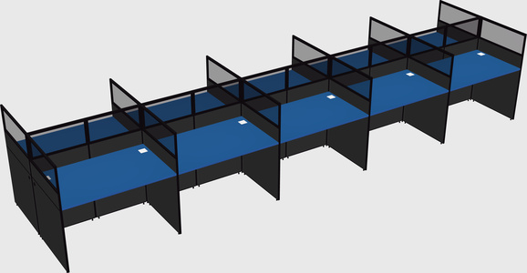 Shared rectangular cubicle